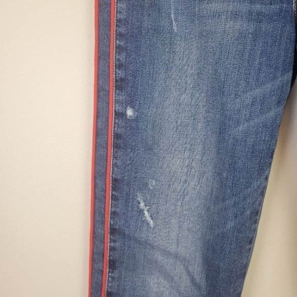 Hudson Zoeey High Rise Ankle Straight Jeans Red Stripes 26 - Picture 4 of 14